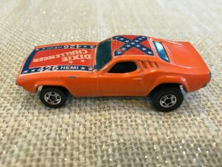 1981 Orange Hot Wheels Dodge Dixie Challenger Confederate Tampo