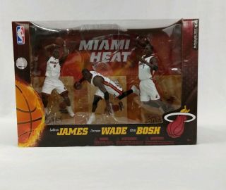 Mcfarlane Nba Miami Heat 3 Pack Lebron James Dwyane Wade Chris Bosh Figures