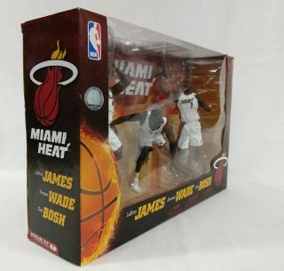 Mcfarlane NBA Miami Heat 3 Pack Lebron James Dwyane Wade Chris Bosh Figures 2