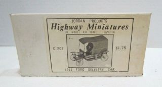 Jordan Products Highway Miniatures 1/87 Ho 1911 Ford Delivery Car Kit C - 207