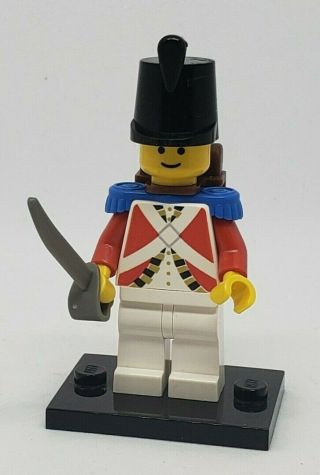 Authentic Lego Minifigure Imperial Guard With Backpack Pirates Pi062 Red Coat