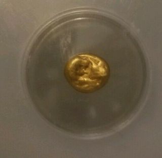 Lydia,  Croesus 1/12th Gold Stater Lion Vs Bull NGC Fine 5/5 ancient coin RARE 3