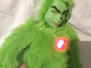 2000 How The Grinch Stole Christmas 15 " Plush Light Up Heart