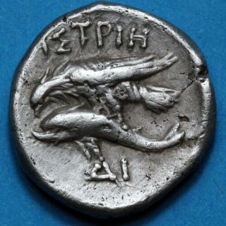 Ancient Greek Coin Silver Stater Istros,  Thrace Circa 400 Bc Tween Eagle Dolphin