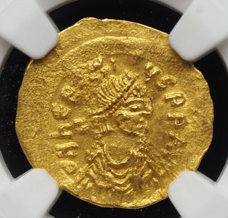 Heraclius.  610 - 641.  Gold Tremissis.  Ngc Ms