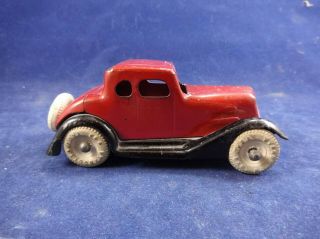Vintage 1930s Wyandotte Pressed Steel Car Coupe Toy With Mounted Spare