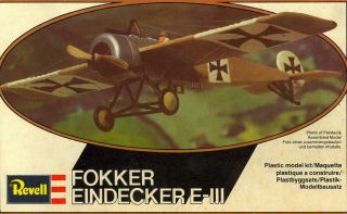 1980 Revell Models 1/72 Fokker Eindekker E - Iii German Wwi Fighter Nmib