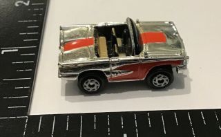 Vtg Galoob Micro Machines ‘58 Ford Thunderbird Convertible Car Chrome/Red Rare 3