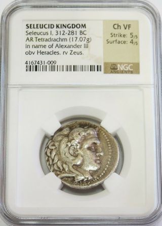 312 - 281 Bc Silver Seleucid Tetradrachm Alexander Iii Coin Ngc Choice Very Fine