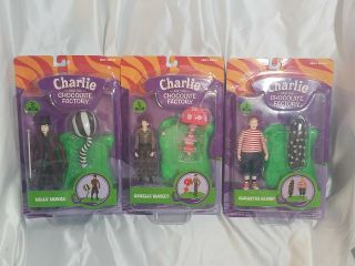 Charlie And The Chocolate Factory Action Figures Willy Wonka Augustus Charlie