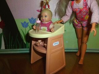 Barbie Baby Doll Size Nursery Miniature Furniture - High Chair Little Tikes