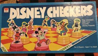 Walt Disney Mickey Mouse Vintage Checkers Board Game Whitman 1977