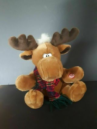 Singing Moose Grandma Got Run Over By A Reindeer Christmas Plush Animal Toy