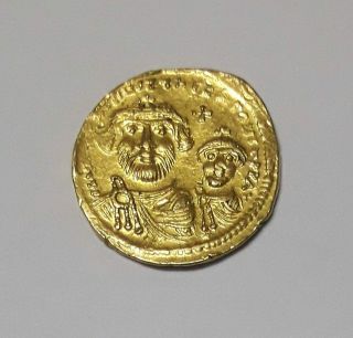 Byzantine Gold Solidus - Heraclius & Heraclius Constantine 613 - 625 Ad