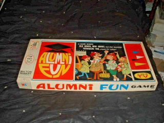 Vintage 1964 Alumni Fun Board Game Milton Bradley Complete Tv