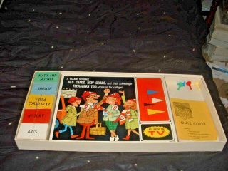 Vintage 1964 ALUMNI FUN Board Game Milton Bradley COMPLETE TV 2