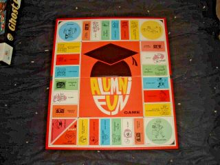 Vintage 1964 ALUMNI FUN Board Game Milton Bradley COMPLETE TV 3