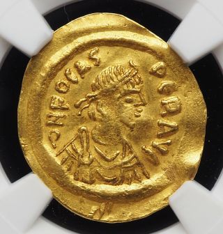 Phocas Gold Semissis,  Ad 602 - 610,  Ngc Xf
