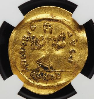 Phocas Gold Semissis,  AD 602 - 610,  NGC XF 2