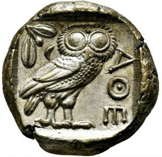 Ancient Greek.  Attica Athens Circa 454 - 404 Bc.  Toned Tetradrachm Owl Silver Coin