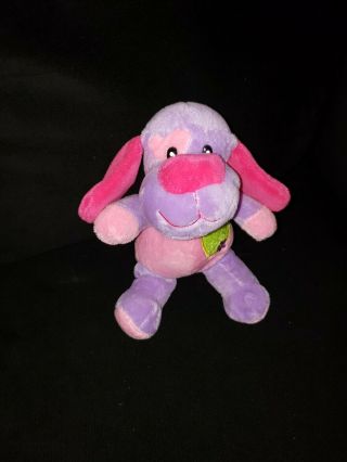 Dan Dee 2010 9” Pink & Purple Puppy Dog Plush Flower Soft Toy Stuffed