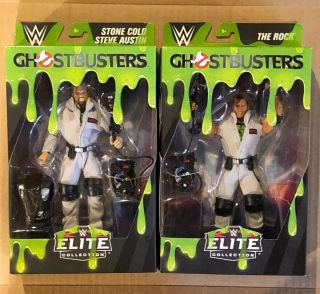 Wwe Ghostbusters The Rock & Stone Cold Steve Austin Action Figures