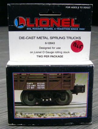 One Pair Lionel Die - Cast Metal Sprung Trucks 6 - 12843 Vintage O Scale Train