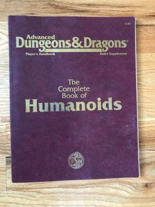 The Complete Book Of Humanoids Advanced Dungeons & Dragons Handbook 1995