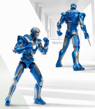 Comicave 1/12 Iron Man Mark 30 Led Light Flexible Action Figure Blue Steel Ver.