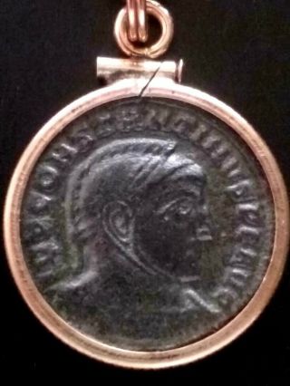 Constantine Great Altar Authentic Ancient Roman Coin Goldfilled Pendant Necklace