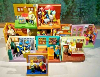 Playmates The Simpsons Interactive World Of Springfield Playsets W/figures X 10