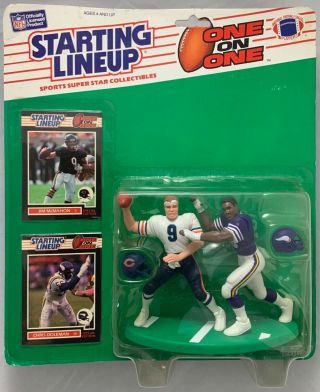 1989 Kenner Starting Lineup Nfl One On One Mcmahon Doleman Bears Vikings Moc