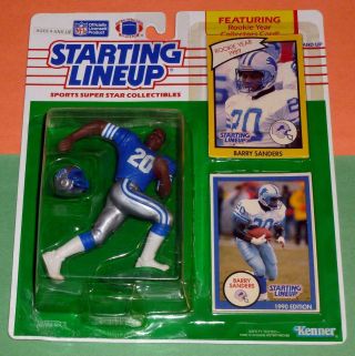 1990 Barry Sanders Detroit Lions S/h Rookie Starting Lineup & 1989 Card