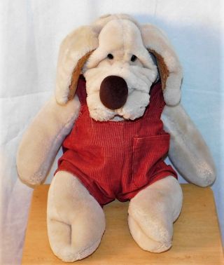 Vtg Ganz Bros Wrinkles Dog Plush Full Body Hand Puppet Soft Toy Tan Puppy 1981