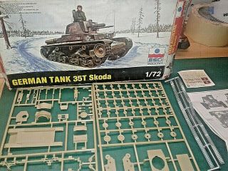 Vintage German Tank 35 T Skoda By Esci Complete Kit Made In Italy