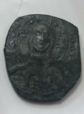 Rare ancient BYZANTINE coin Anonymous follis Romanus III Christ / Cross 2