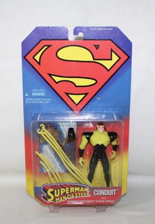1995 Kenner Superman Man Of Steel " Conduit " Action Figure With Le Comic Book