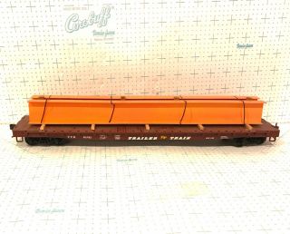 Custom Made O Scale 2 Rail Trailer Train Flat Car 90782 With Load