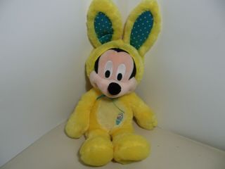 12 " Plush Mickey Mouse In Easter Bunny Suit Doll,