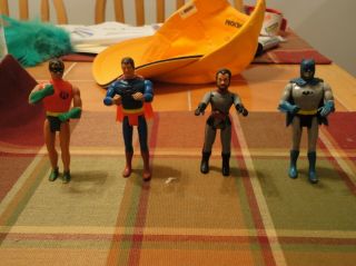 Vintage 1979 Mego Dc Action Figure Set Superman,  General Zod,  Batman,  And Robin