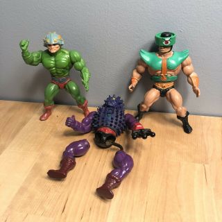 Vintage Masters Of The Universe Figures Spikor Tri - Klops Man - At - Arms Incomplete