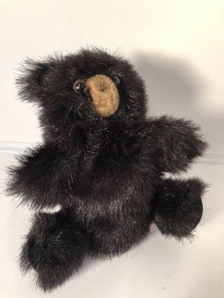 Folkmanis Baby Black Bear Hand Puppet Full Body Plush Animal Furry Fluffy 9 " Toy