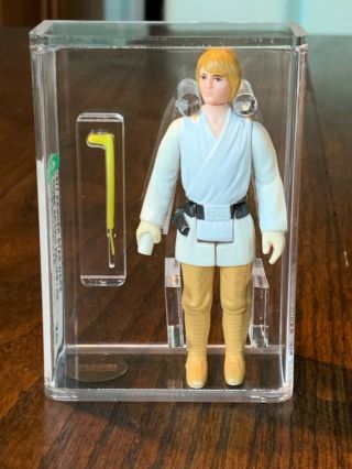 Star Wars Kenner 1977 Luke Skywalker Farmboy Brown Hair Dark Pants Hk Afa 70