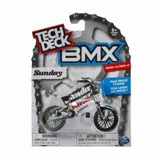 Tech Deck Bmx Finger Bikes Series 10 Sunday Flick Tricks Silver Metal Frame