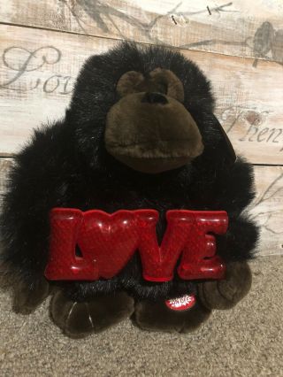 Singing " Love " Light Up Dan Dee Ape Gorilla Large Plush Toy 10”