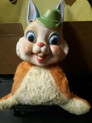 Vintage My Toy Easter Bunny Rubber Face Plush Doll