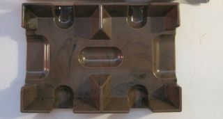 Vintage Nu - Dell Canasta Tray Brown Plastic No.  30 Marbled Made In U.  S.  A.