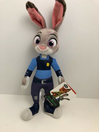 Disney Store Zootopia Police Officer Judy Hopps Rabbit Stuffed Animal Toy 12”