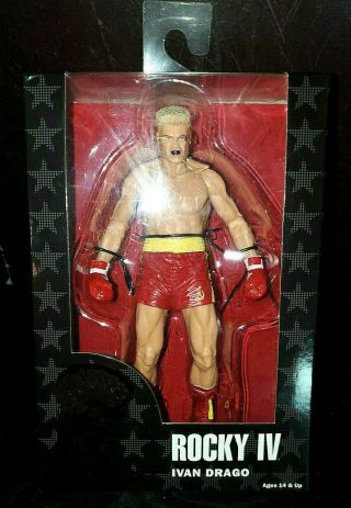 Neca Rocky Iv Action Figure Ivan Drago Red Trunks 40th Anniversary 7 " Nib 2016