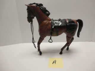 1960s Marx Johnny West Horse Brown Comanche Black Tack Tight Joints Complete (a)